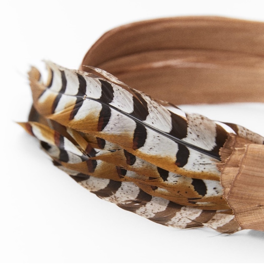 Zara Feather Headband Headpiece Size Small- NWT - Picture 4 of 4